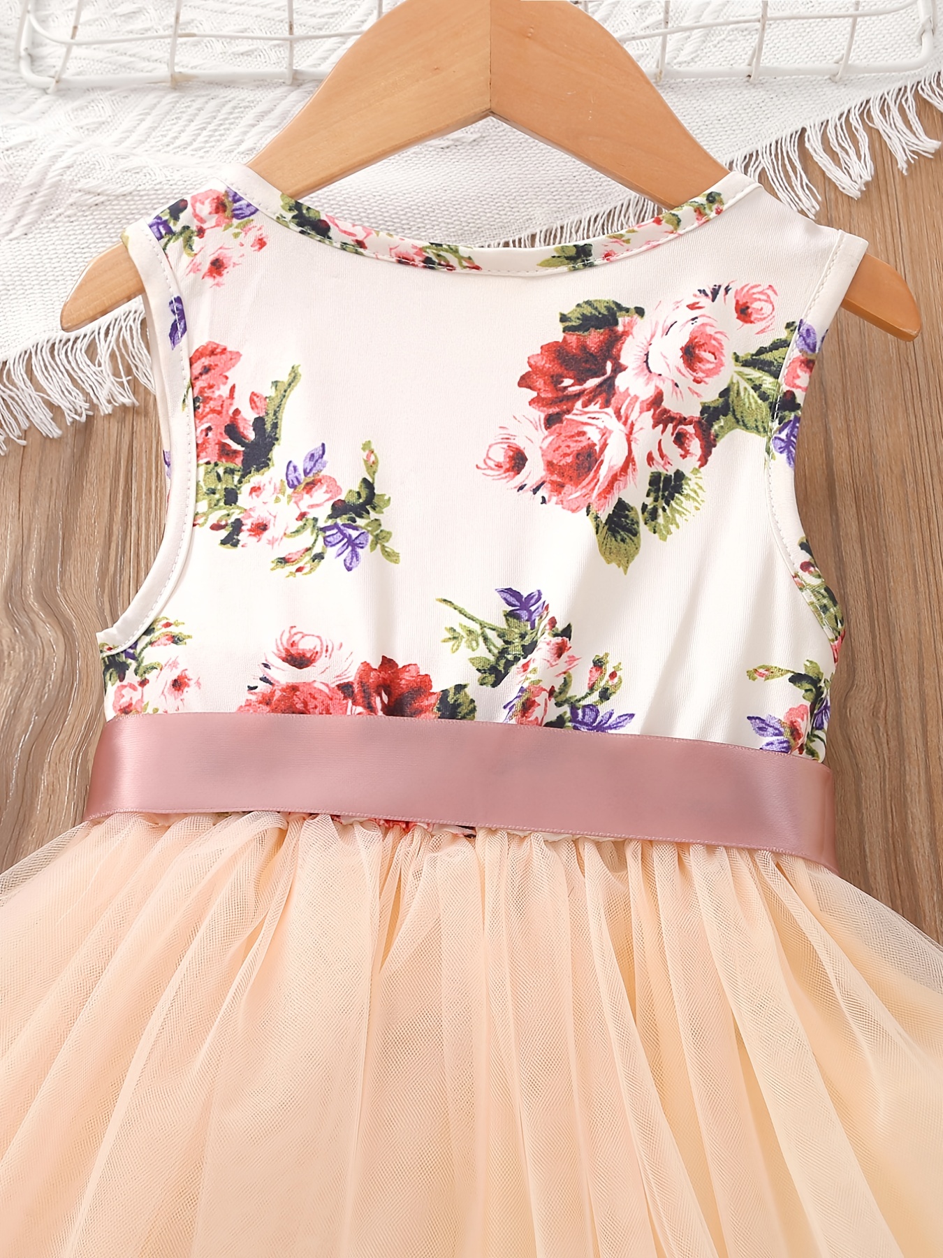 Vestido De Tul Colorido Con Flores Para Niñas Disfraz De - Temu