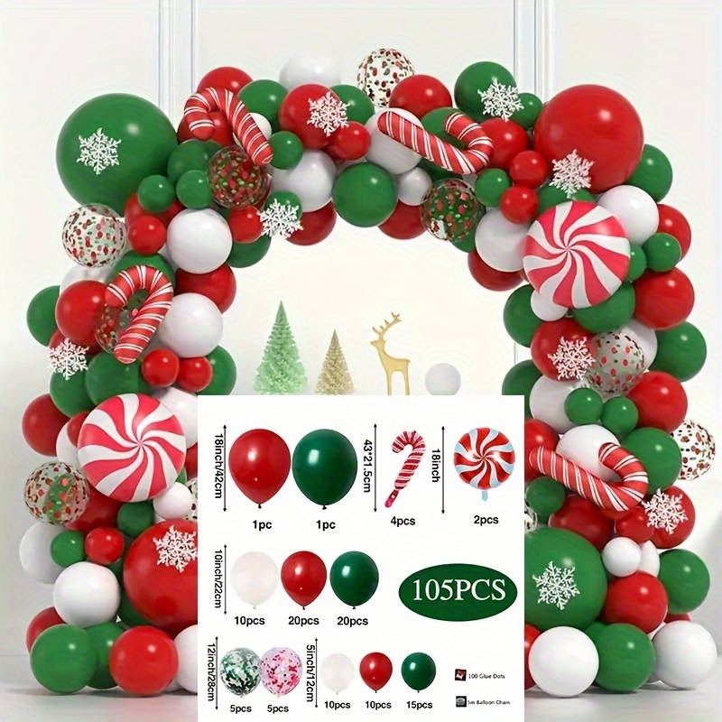 Kit décorations 100 ballons Noël et flocons