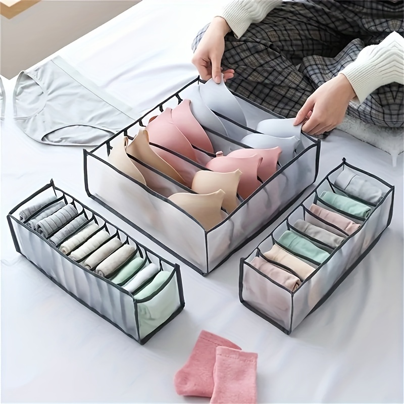 2/3PCs Underwear Drawer Organizer Storage Box Foldable Closet Organizers Drawer  Divider Storage Boxes for Underpants Socks Bra