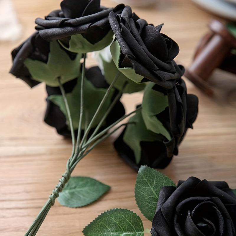 5heads Black Roses Artificial Flowers Bulk Arrangements For - Temu
