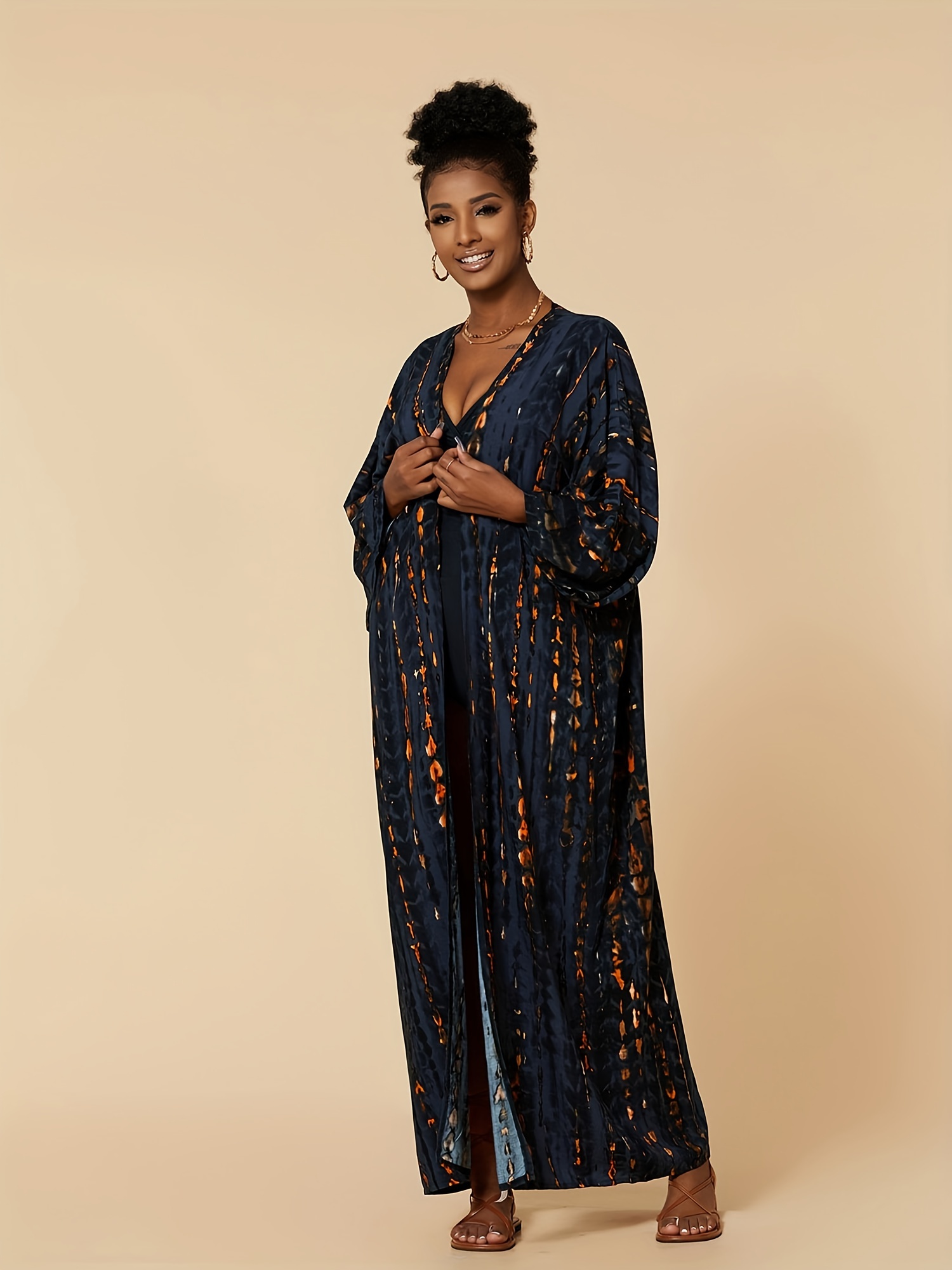 Plus size 2024 maxi kimono