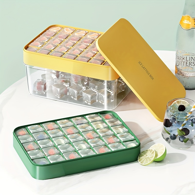 Ice Cube Trays with Lid and Bin, Easy-Release Silicone & Flexible