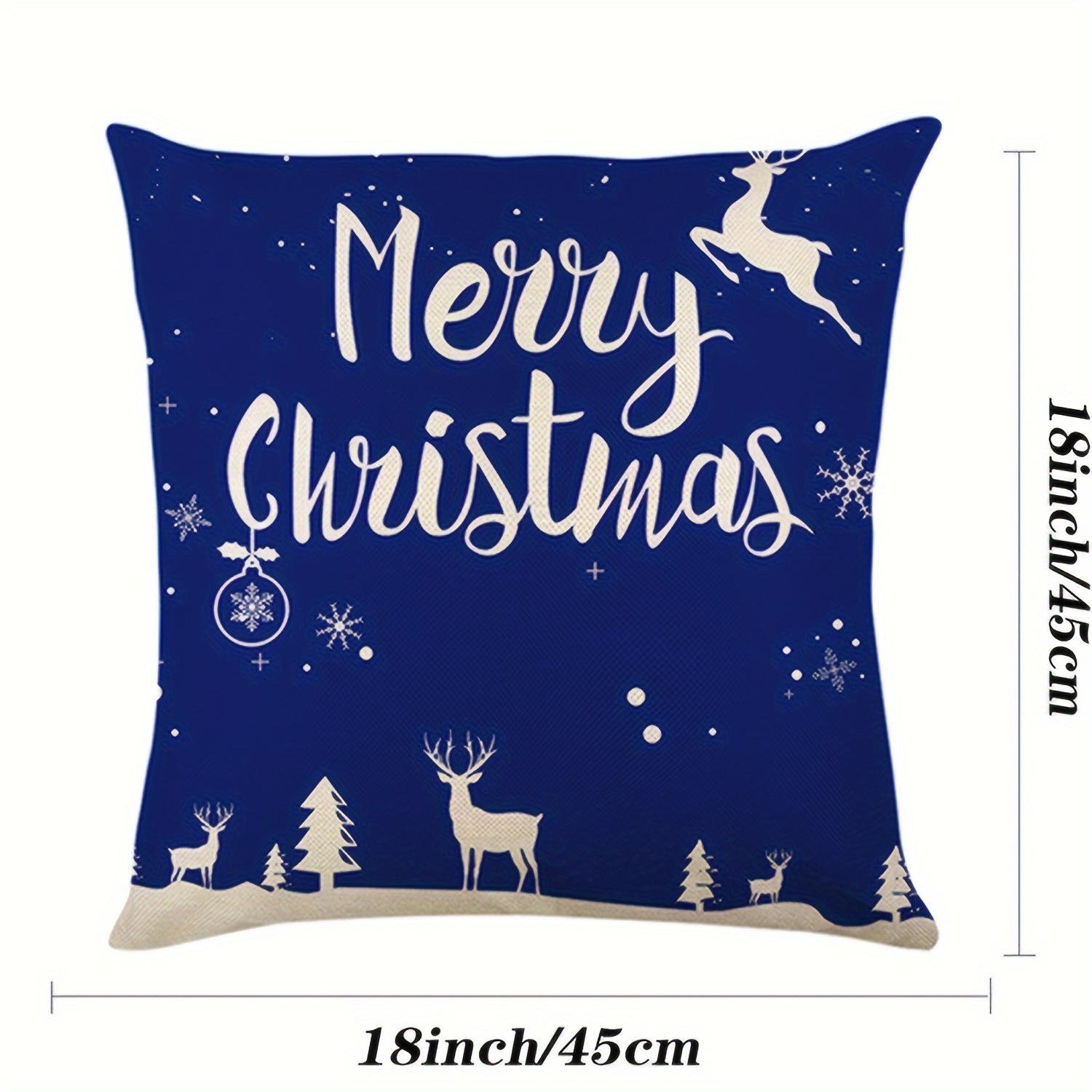 Navy blue discount christmas throw pillows