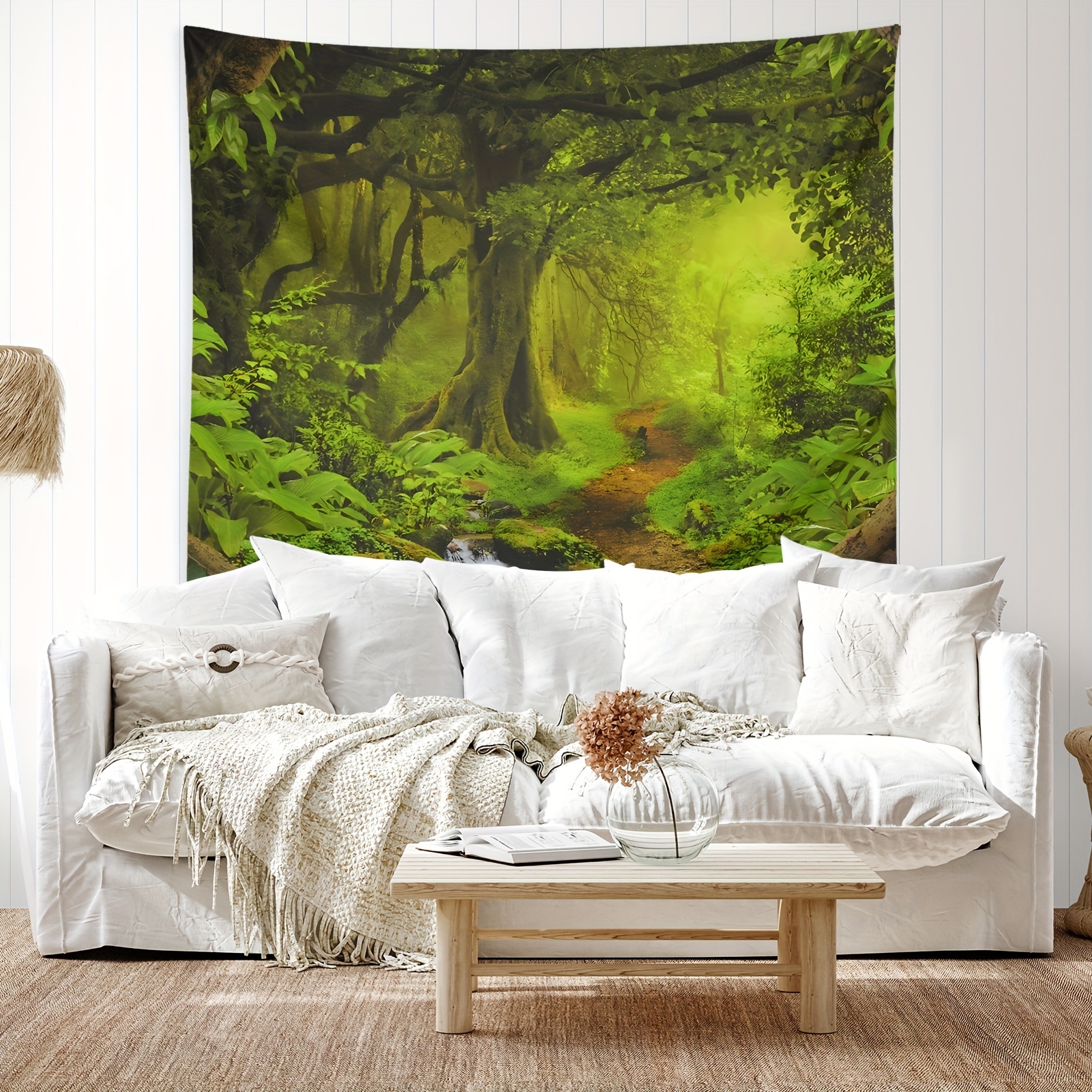 Green discount plant tapestry