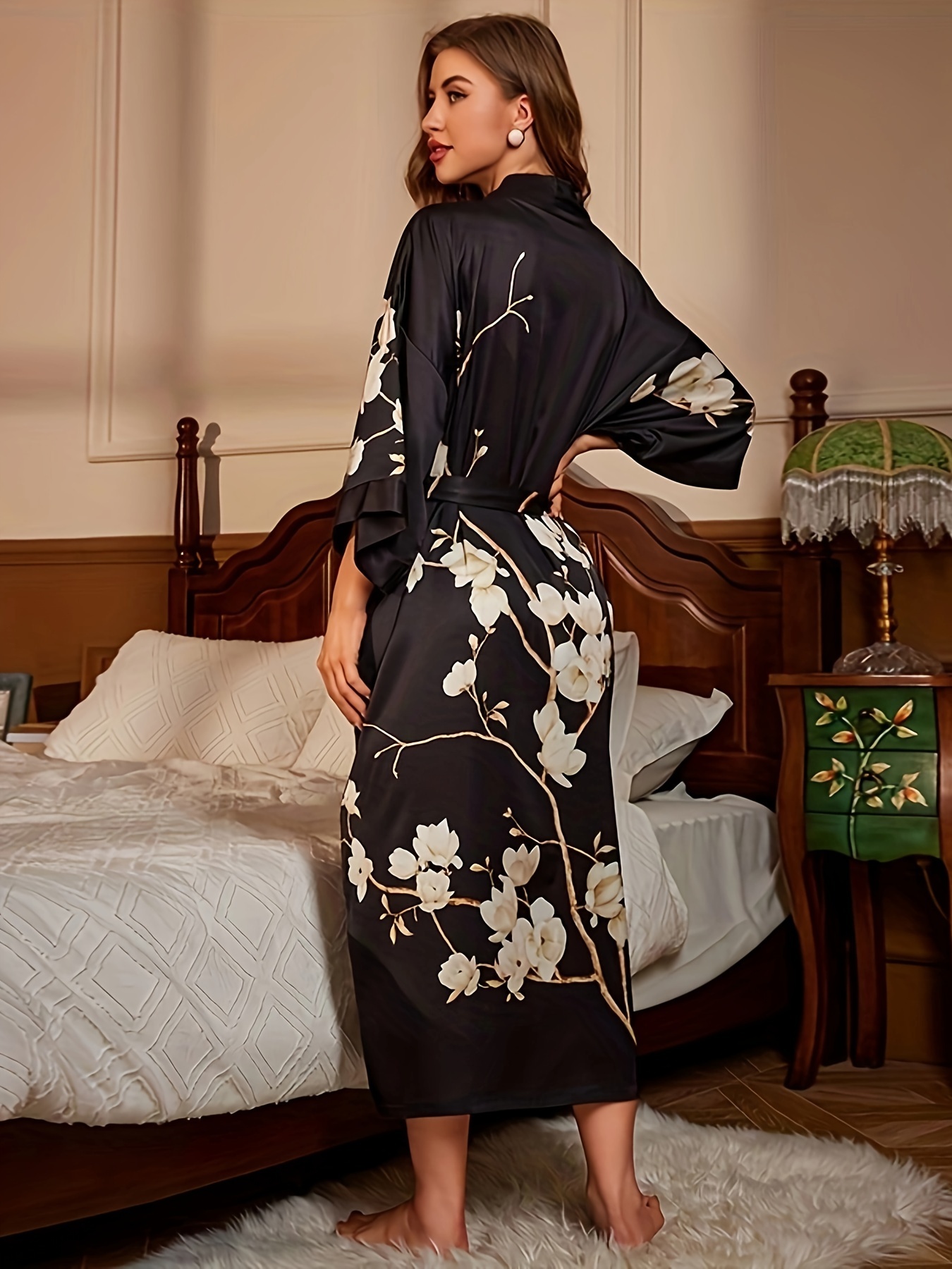 vestaglia elegante donna stampa taglia forte spalle Temu Switzerland