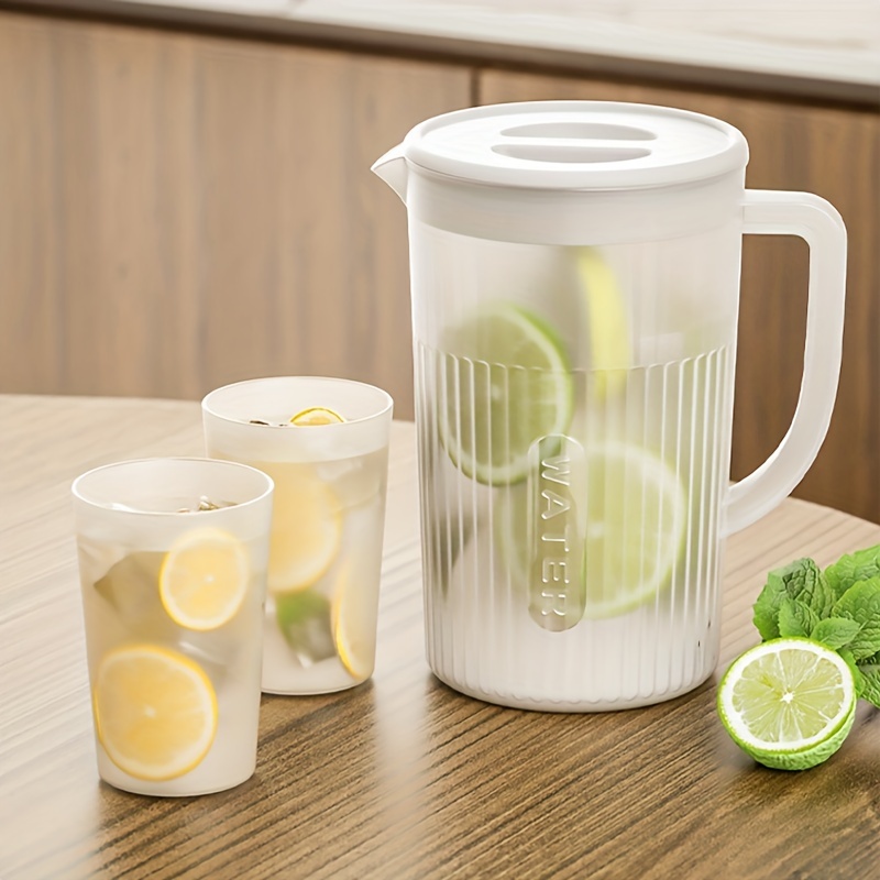 

1pc High Temperature Resistant Water Jug With Lid - Large Capacity Pitcher For Lemonade, Juice, And Tea - Perfect For Summer Drinks