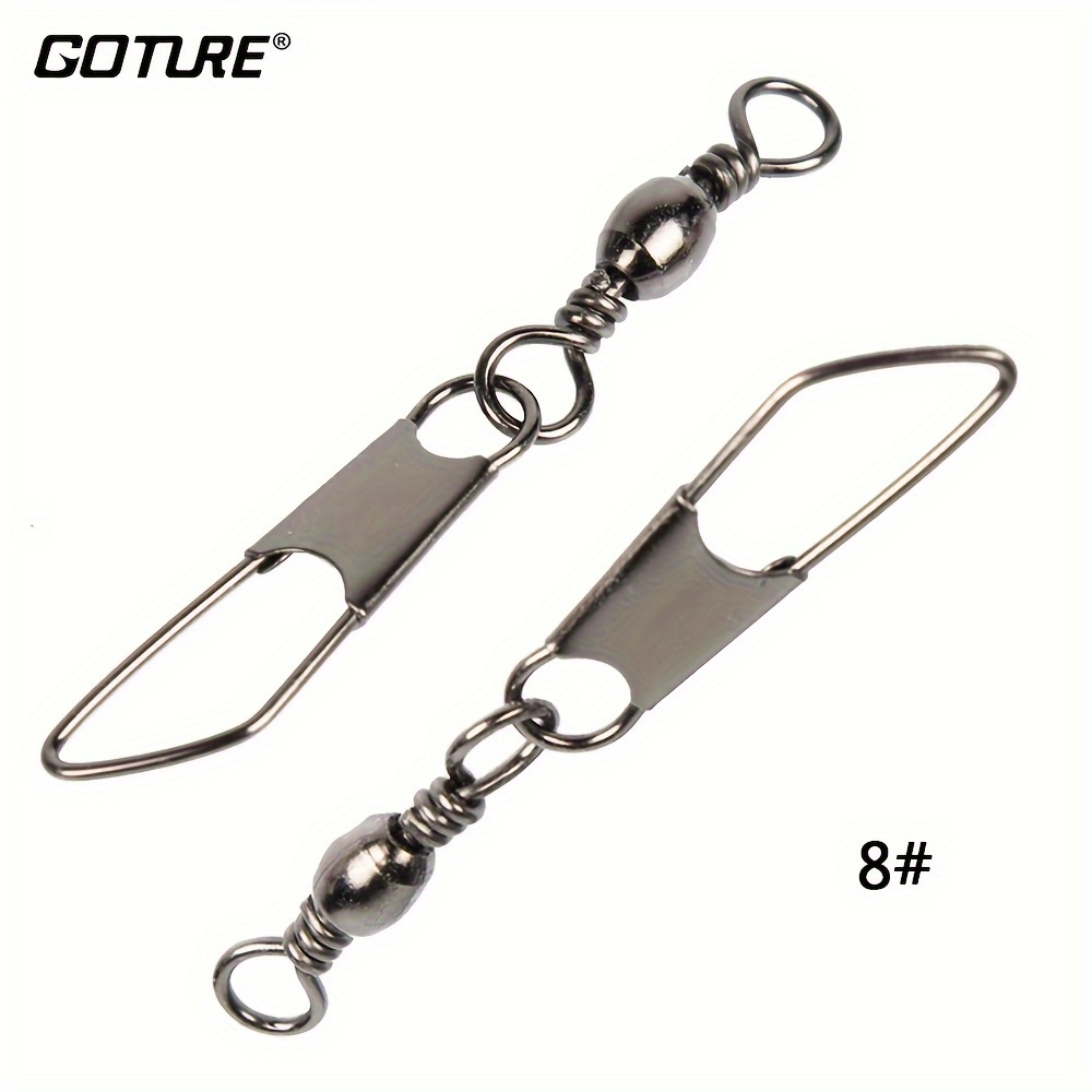 Image of 100pcs Of Fishing Swivels With Safety Snaps In Sizes 10, 8, 4, And 1, More Fish Than Ever!