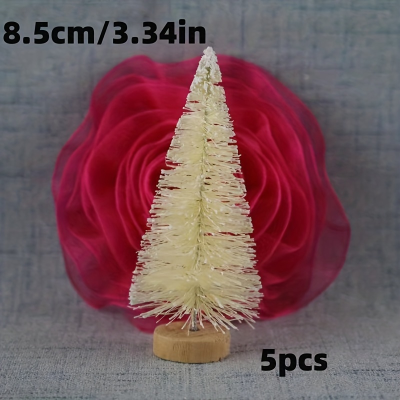12pcs Pink Mini Christmas Tree Bottle Brush Tree Plastic Winter Snow Diy  Craft Decoration For Tabletop, Suitable As Christmas Gift For Kids