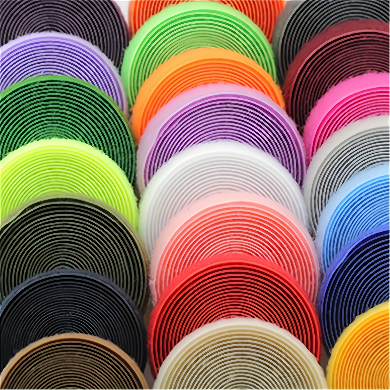 

1 Pair Of Vibrant Fasteners - 2m, 2cm Wide, No-glue Adhesive Strips In Assorted Colors For Diy Projects & Office Organization - Nylon Material, Adhesive Wall Hooks