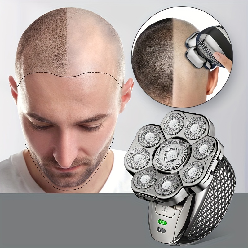 Comprar Afeitadora de cabeza eléctrica 5 en 1 para hombres calvos  Afeitadoras de cabeza de diseño rotativo Kit de aseo eléctrico para hombres  con cuchillas giratorias, cortaúñas, recortadora de nariz inalámbrica