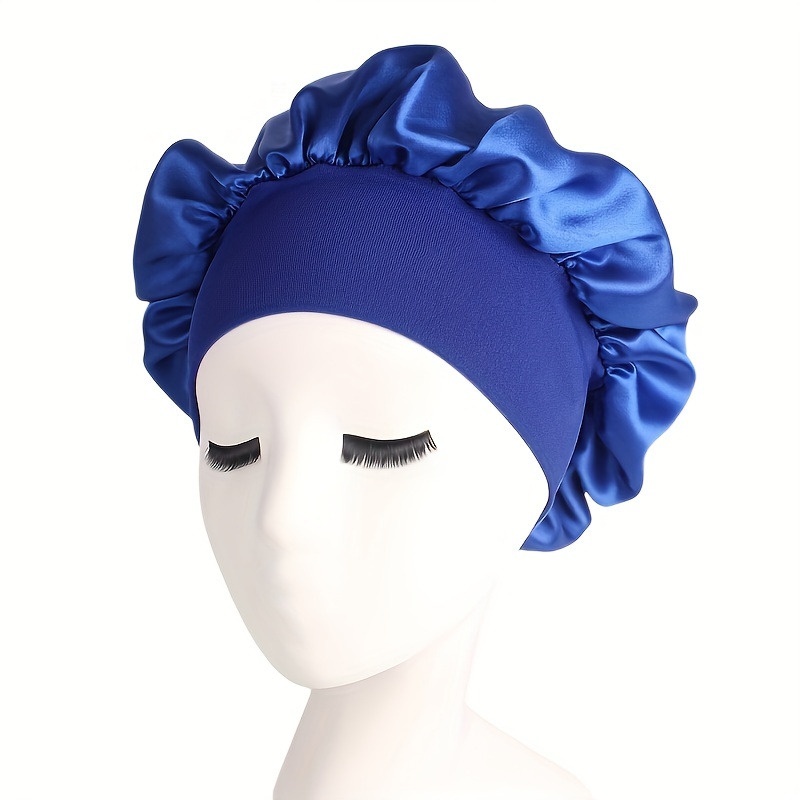 Solid Color Casual Satin Bonnets Élastique Bonnet De Cheveux - Temu France