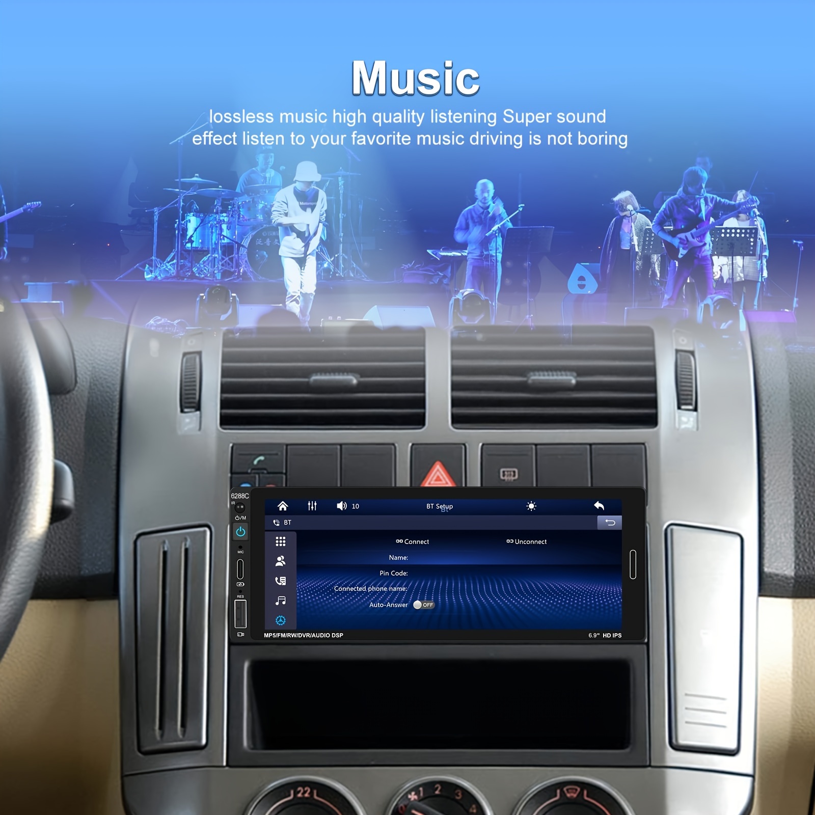 Hd Touchscreen Single Din Car Stereo Car Player Android Auto - Temu