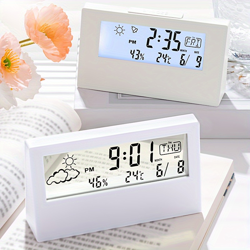 Schreibtischuhr, Mini Uhr, multifunktionale Temperaturanzeige, LED Uhr,  digital