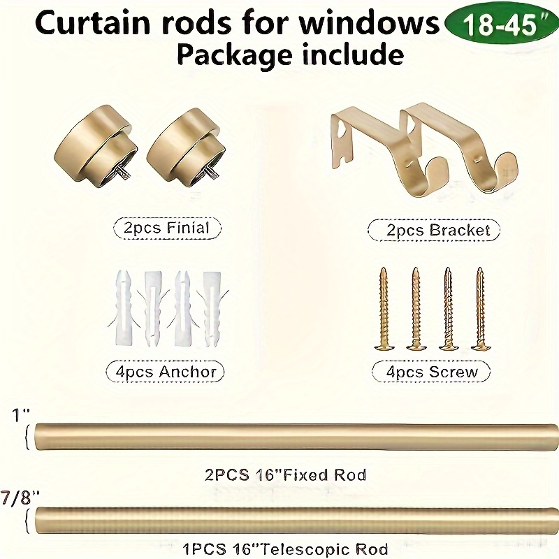 Curtain Rod Diameter Heavy Duty Curtain Rods Adjustable - Temu