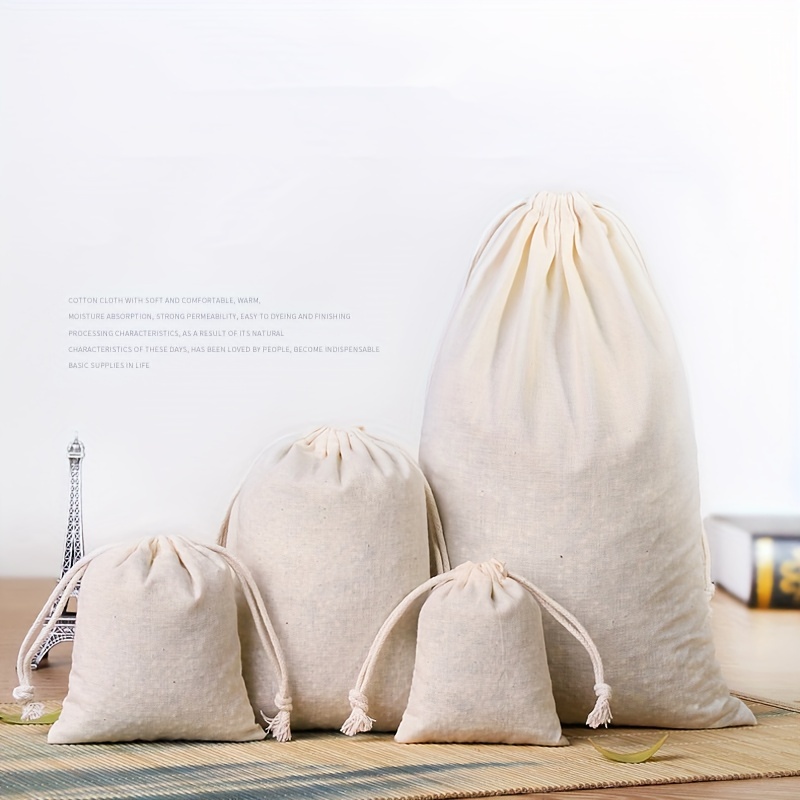 Printed Cotton Linen Drawstring Pocket Linen Bag Storage Bag - Temu  Australia
