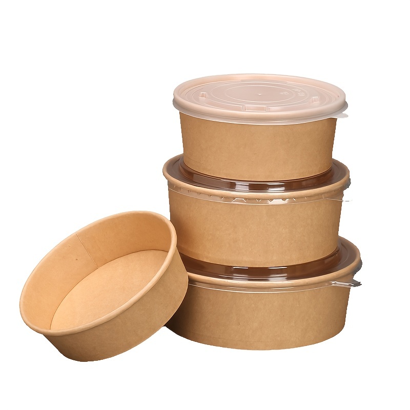 JAYEEY 17OZ Disposable Kraft paper bowls with lids, Food containers Soup  Bowls Party Supplies Treat Bowls 50 PACK