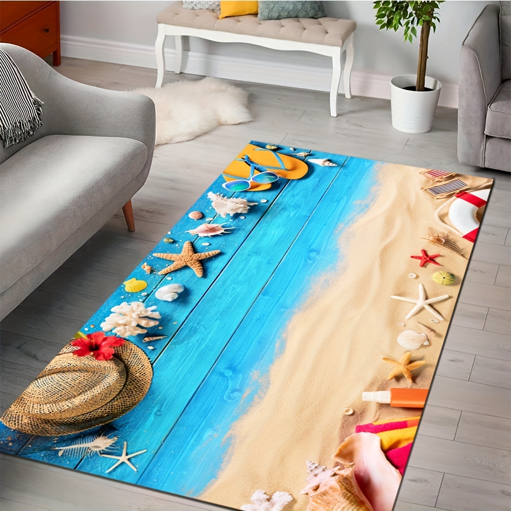 Ocean Beach Scenery Kitchen Mat Non-Slip Carpet Kids Bedroom Floor Area Rugs