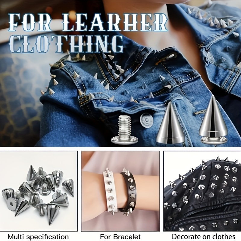 Silvery/golden/black Cone Studs And Spikes For Clothes - Temu