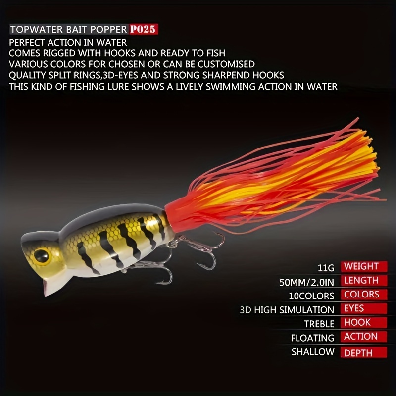 High-Quality 11g Topwater Fishing Lures with Hard Hook for Freshwater and  Saltwater Fishing - Perfect for Catching Big Fish