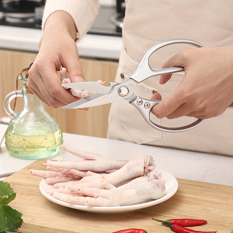 Kitchen Scissors Stainless Steel Multi Function Food Shears Ultra Sharp  Utility for Meat Fish Chicken Pizza Salad BBQ, Heavy Duty