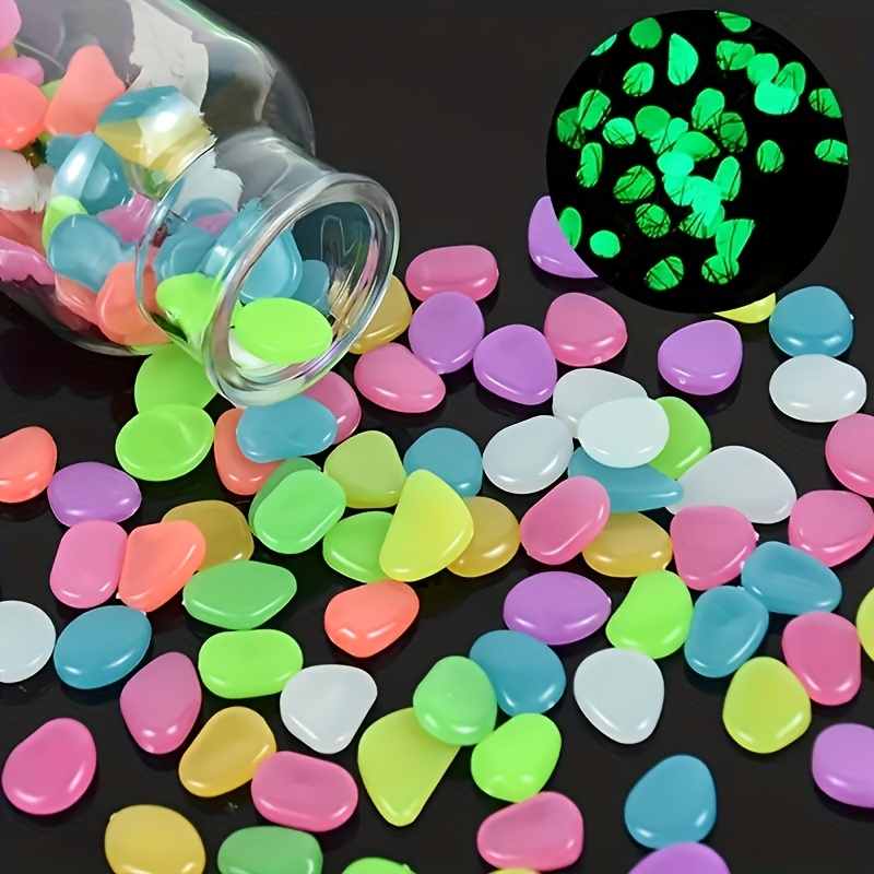 200pcs Small Luminous Pebbles Garden Aquarium Decoration