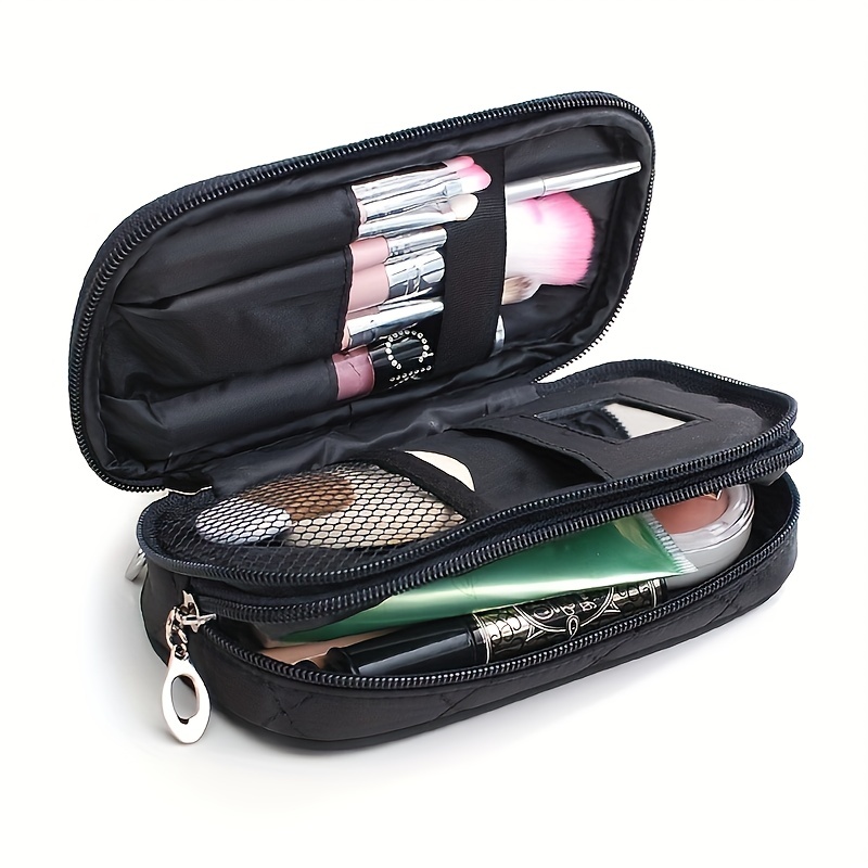 

Women Mirror Cosmetic Bag Travel Organizer Makeup Bag Mini Clutch Cosmetologist Cases Nylon Waterproof Toiletry Pouch Box