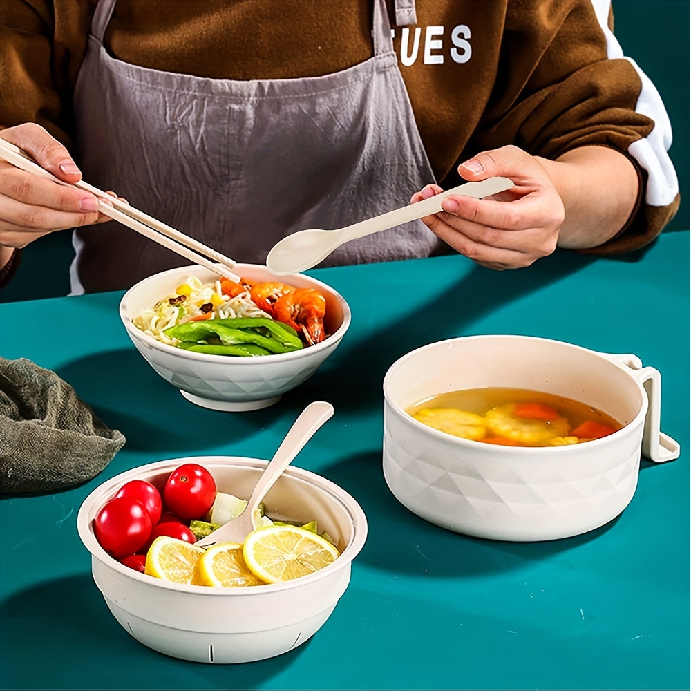 Microwave Ramen Bowl Set With Lid & Chopsticks, Portable Soup Bowl