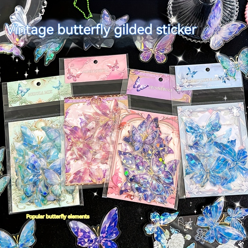 Laser Silvery Clock Butterfly Pet Tape Golden Foil Planet - Temu