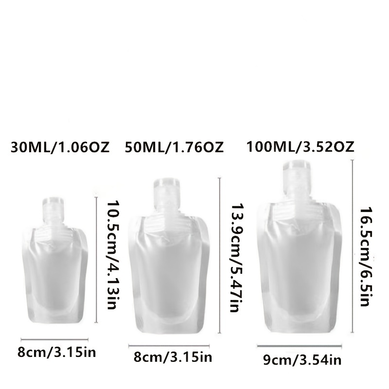 3pcs Travel Lotion Dispensing Bottle Cosmetic Water Portable Disposable Bag