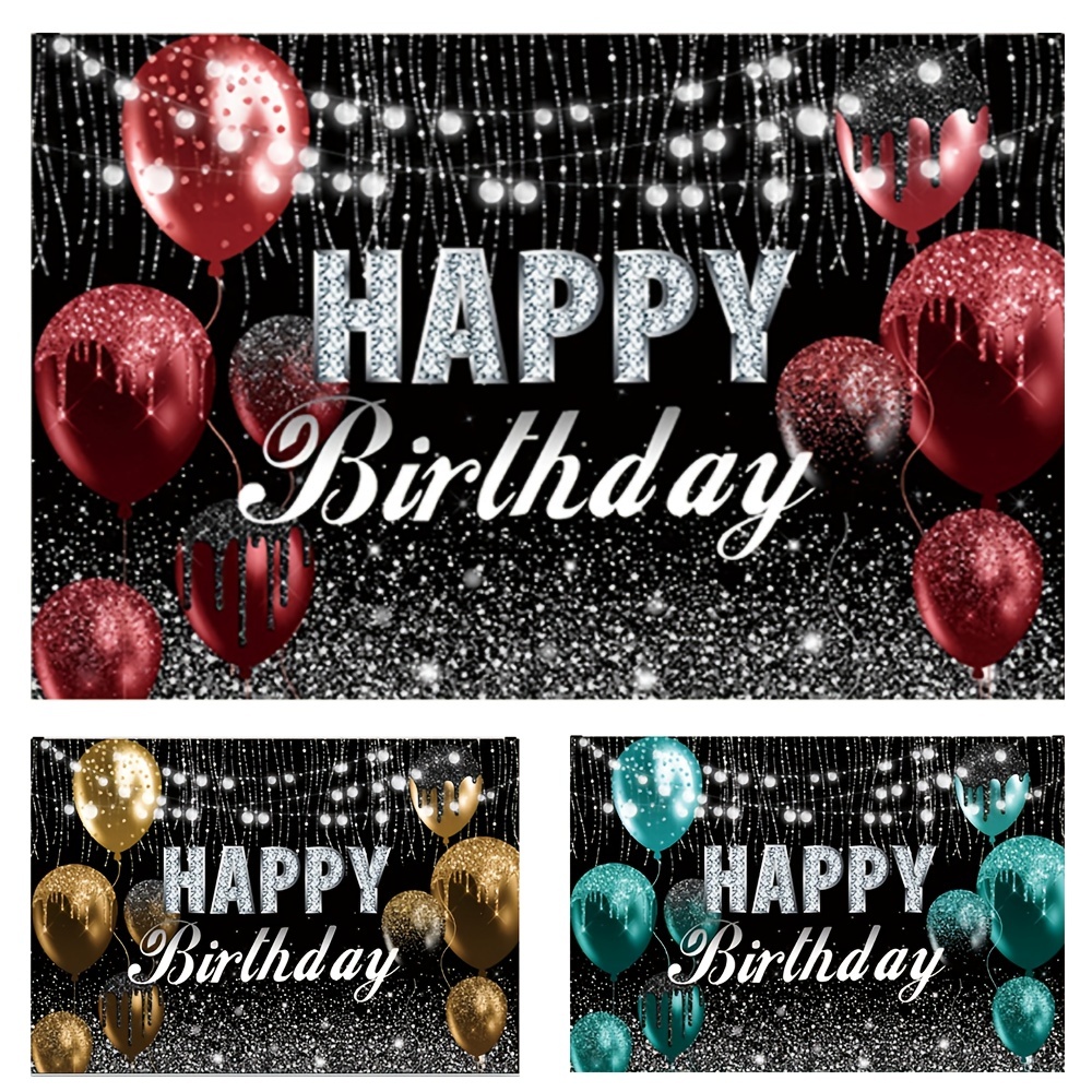 1pc Velvet Decorative Happy Birthday Backdrop Balloons Decor Background For  Women Birthday Party Decorations Birthday Party Supplies - Home & Kitchen -  Temu