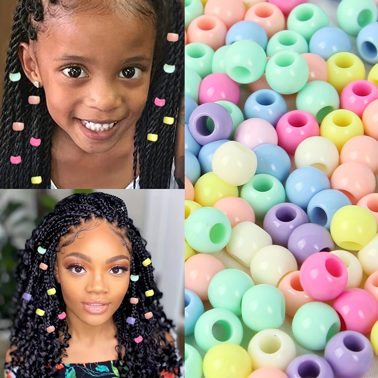 Swpeet 774Pcs 24 Colors Beads for Hair Braids Kit, Hair Beaders Rubber  Bands, Including Candy Pony Beads, Elastic Rubber Bands, Quick Beaders for  Kids