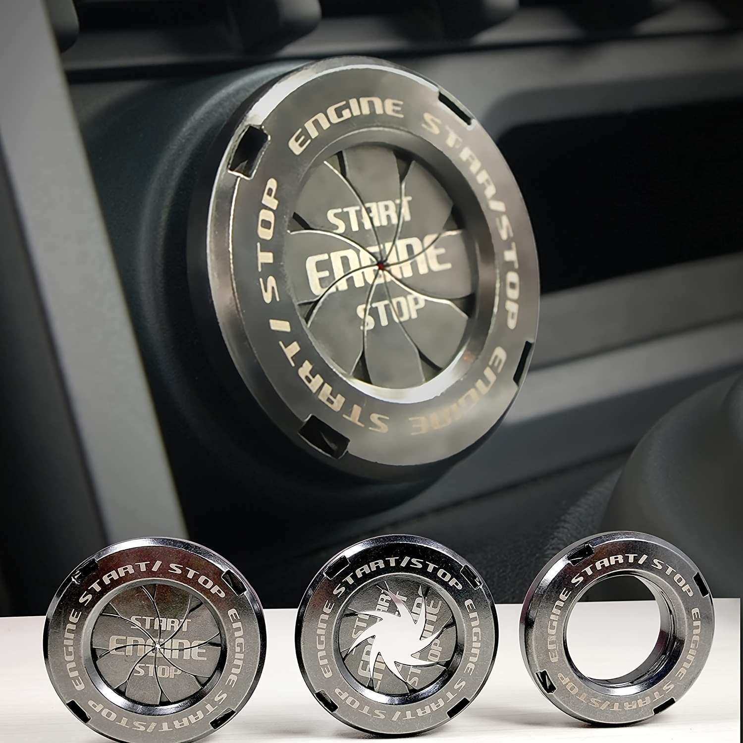 Kit de couvercle de bouton d'arrêt de démarrage du moteur pour Range Rover  noir