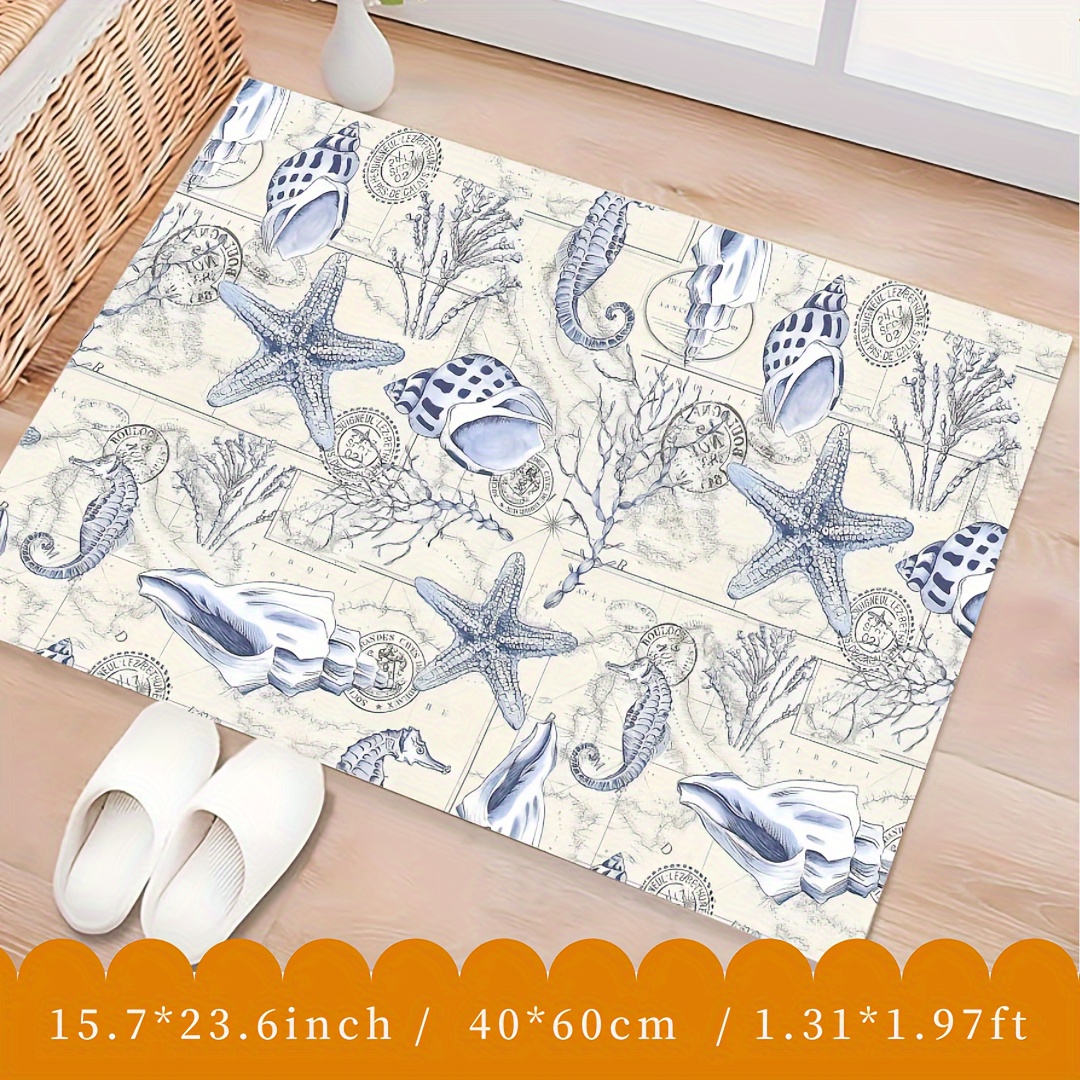 Silicone Bottom Thickened Crystal Fleece Floor Mat Ocean - Temu