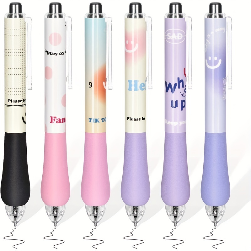 Pastel Retractable Gel Pens cute Pens Black Ink Pens - Temu