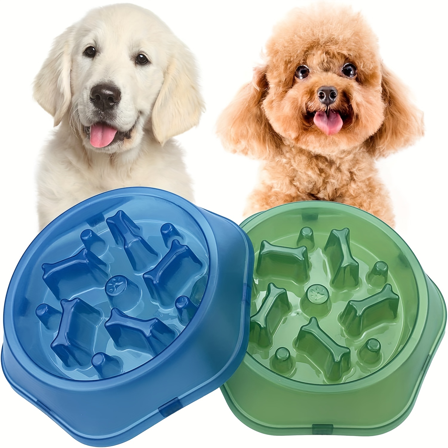 Stainless Steel Anti-choking Dog Feeder Bowl, Durable Slow Feeder Dog  Feeding Drinking Basin Dog Puzzle Food Bowl - Temu