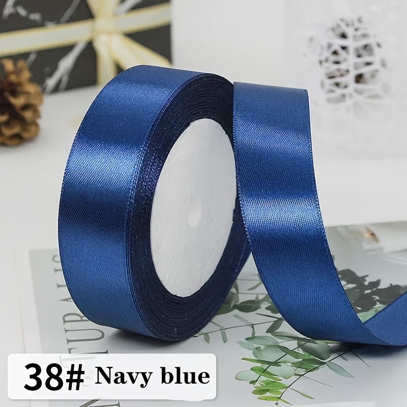 Navy Blue Gloss | Silver Satin ribbon