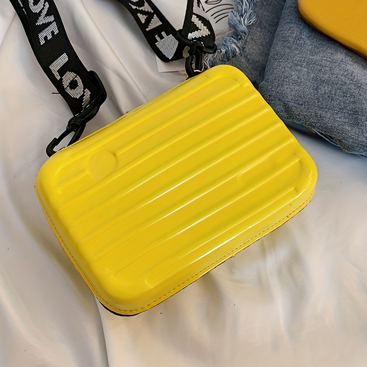 Trendy Suitcase Design Shoulder Square Bag All Match Phone Bag