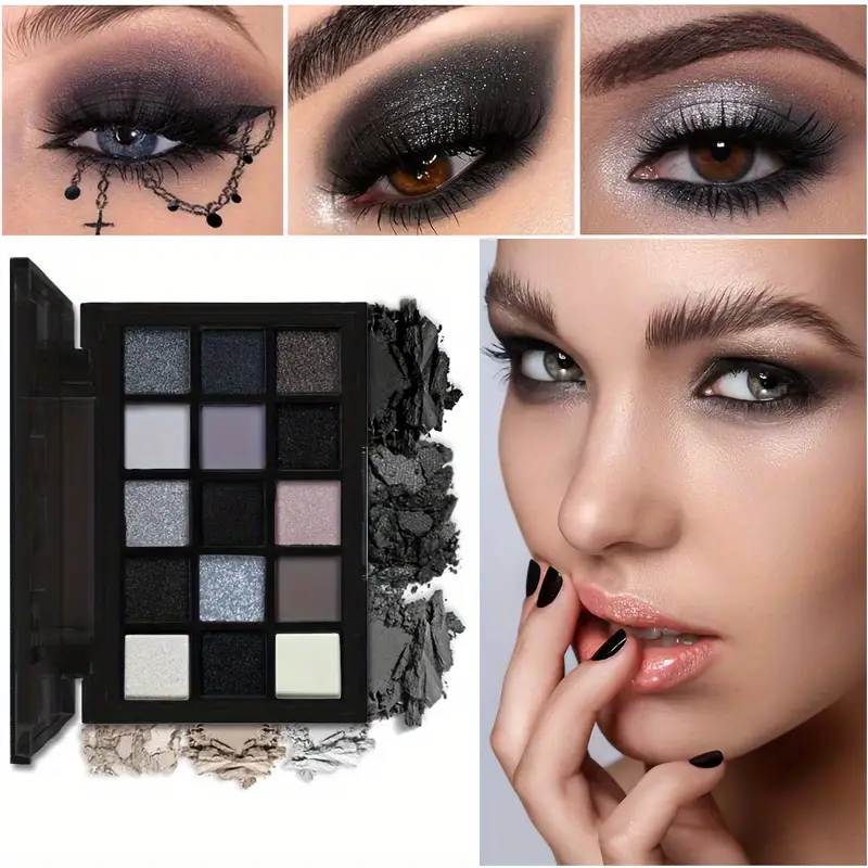 Black Smoky Eyeshadow Palette 15 Colors