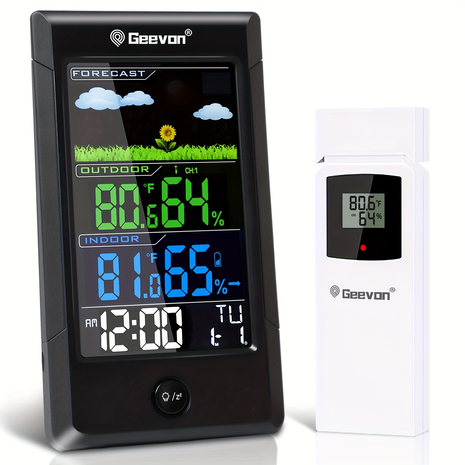 Geevon Weather Station Wireless Indoor Outdoor Thermometer - Temu