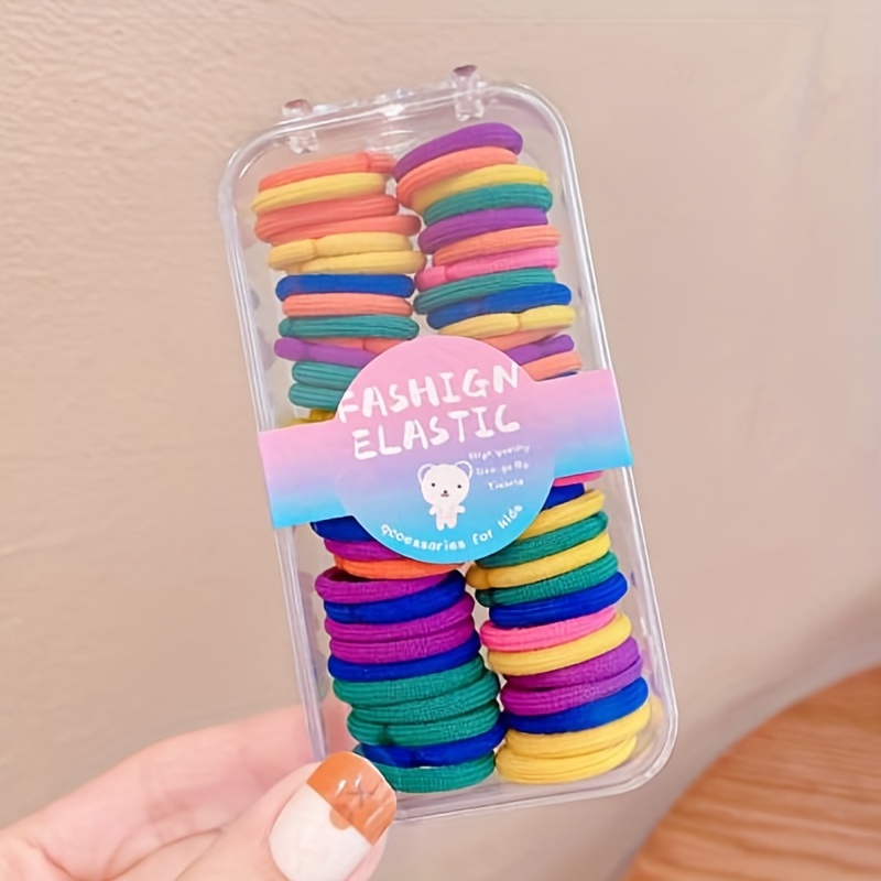 Colorful Small Hair Elastics Ties Stretchy Rubber Bands Ponytail Holder