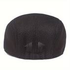 1pc mens mesh flat cap breathable newsboy cap beret cabbie hat ivy cap for driving hunting