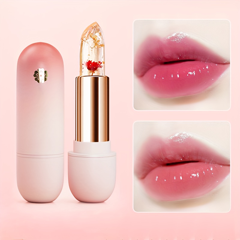 

Crystal Translucent Color-changing Petal Jelly Lipstick Temperature Change Lazy Lipstick Moisturizing Nourishing Water Feeling Natural Color Lipstick Valentine's Day Gifts