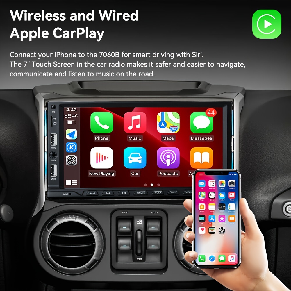 9 pulgadas pantalla táctil coche estéreo doble DIN Apple Carplay Android  Auto coche Radio Bluetooth con cámara de respaldo micrófono FM receptor de
