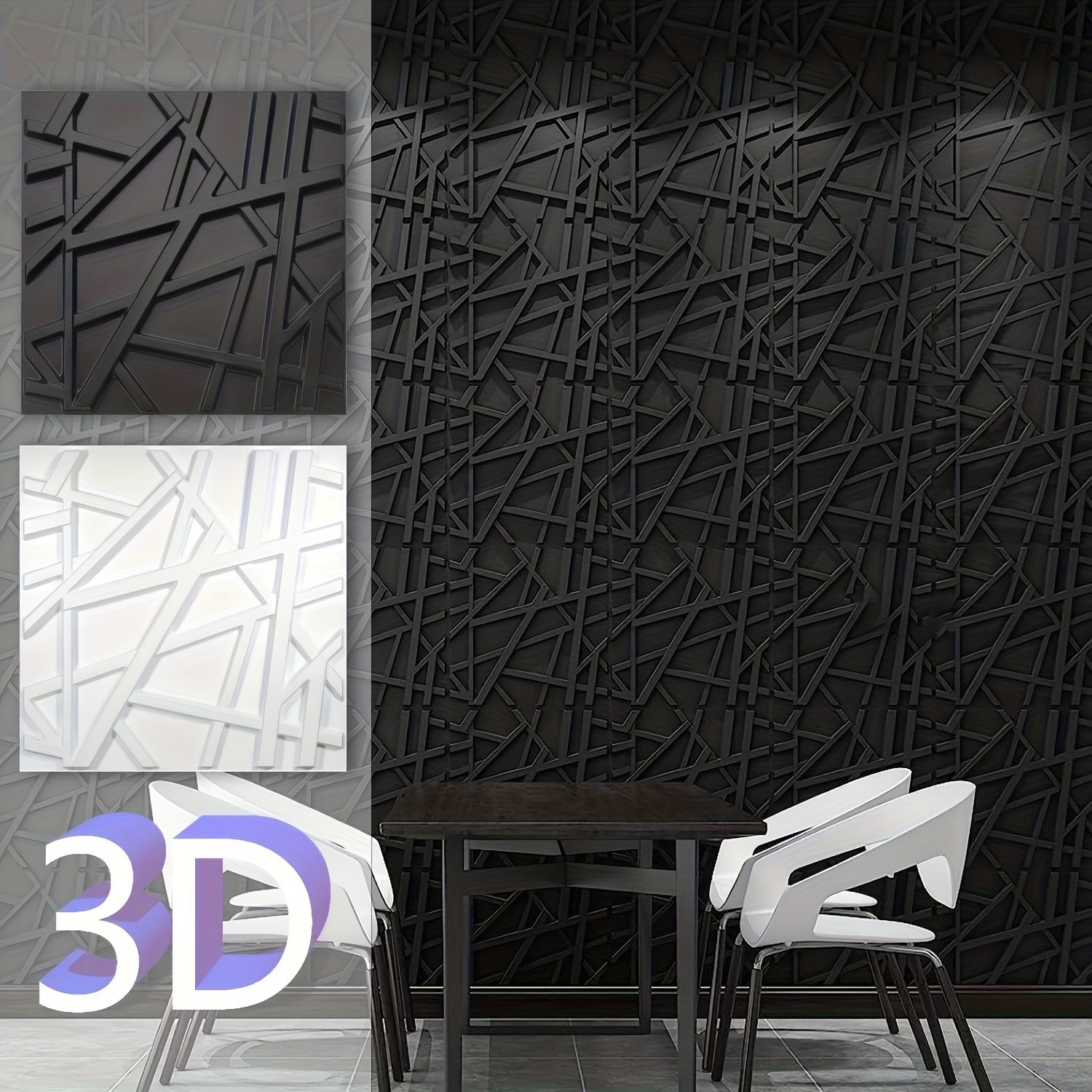 Paneles De Pared 3D De 5/10 Piezas Para Pared Interior, Paneles De Pared  Con Textura De Flores De PVC Para Sala De Estar, Vestíbulo, Dormitorio,  Ofici