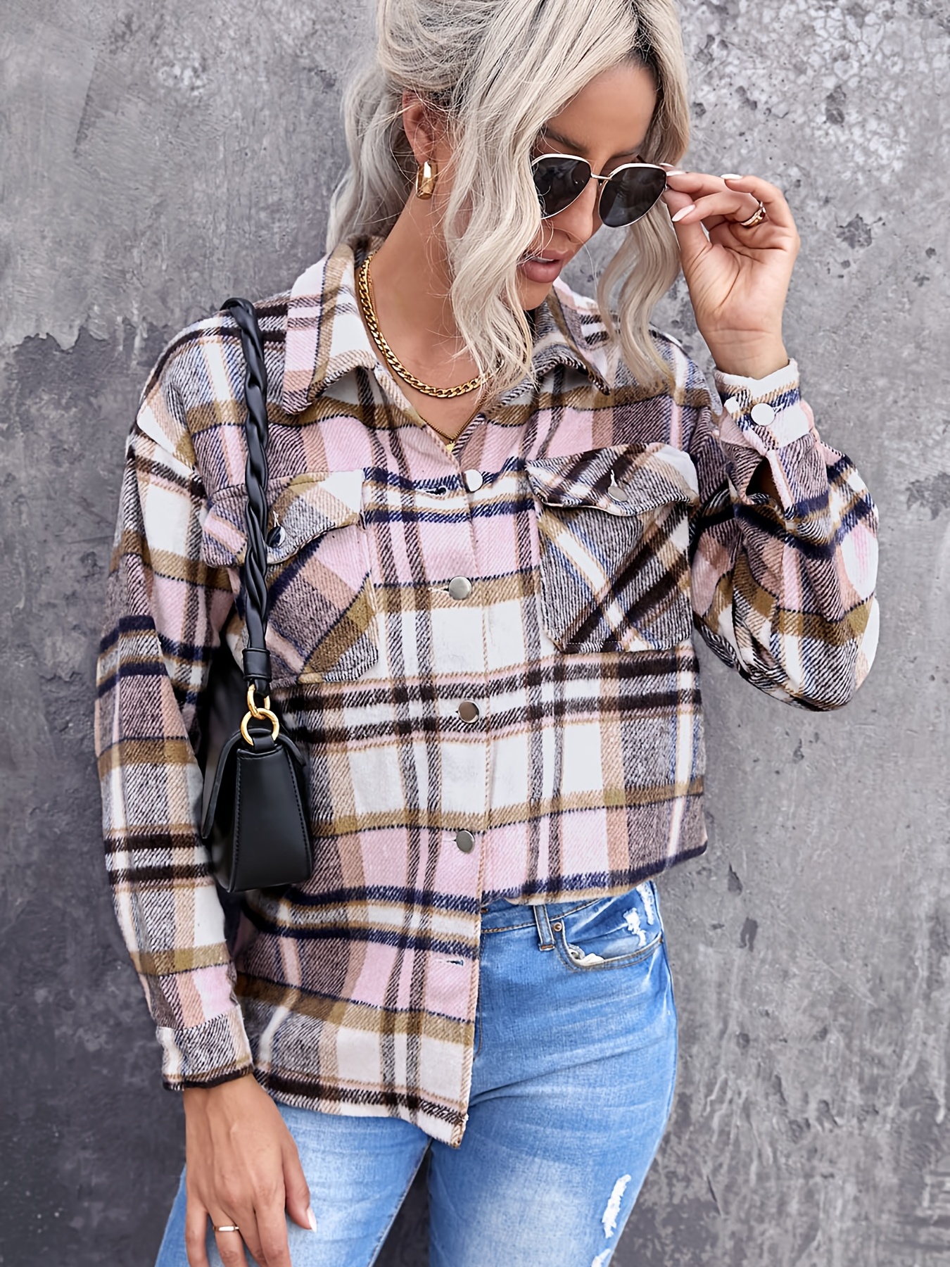 Jean Shirt for Women Women's Plaid Shirts Oversized Fall Clothes Plaid  Jacket Long Sleeve Button Down Clothes for, Orange, X-Large : :  Clothing, Shoes & Accessories