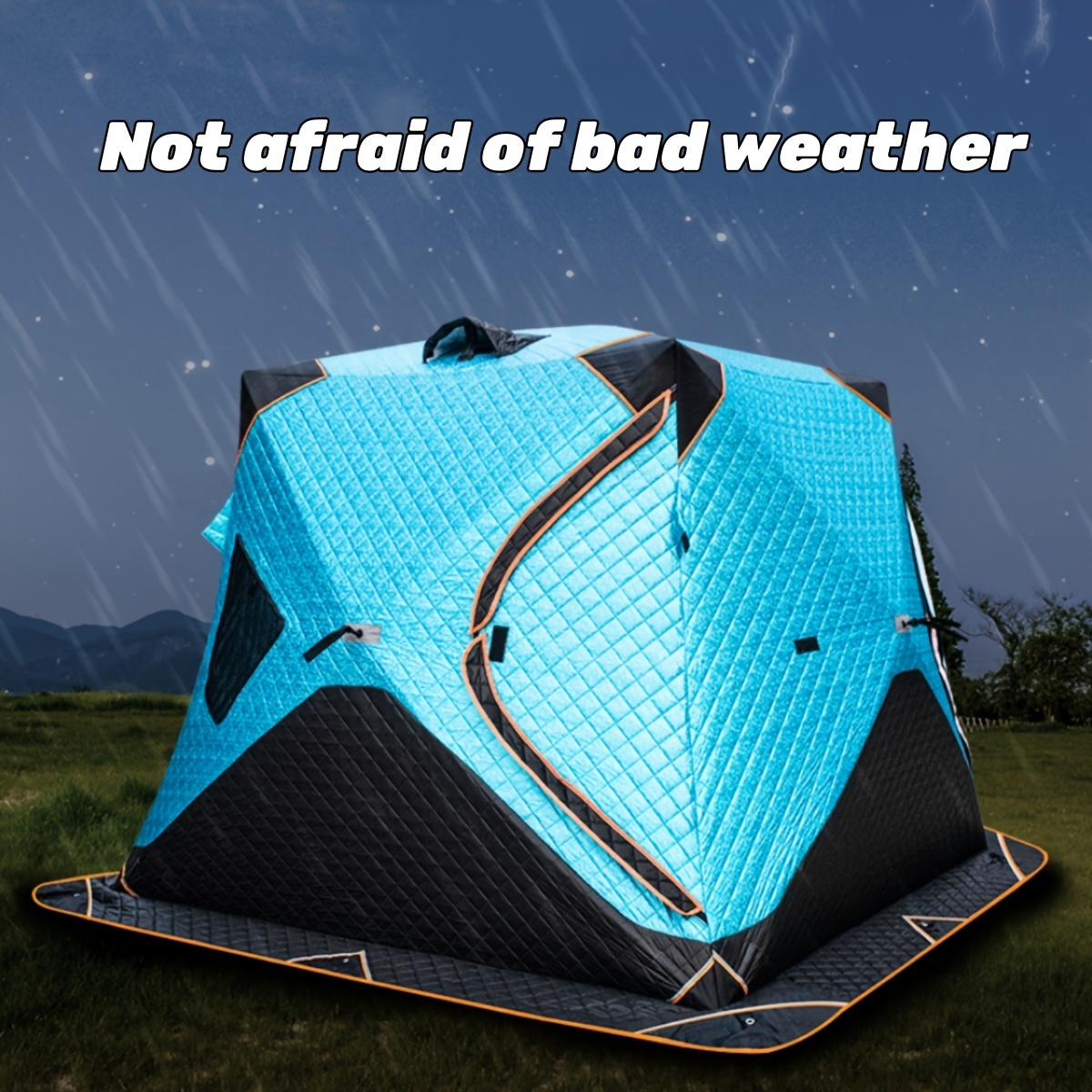 Portable Ice Fishing Tent Suitable 3 4 People Thick Warm - Temu