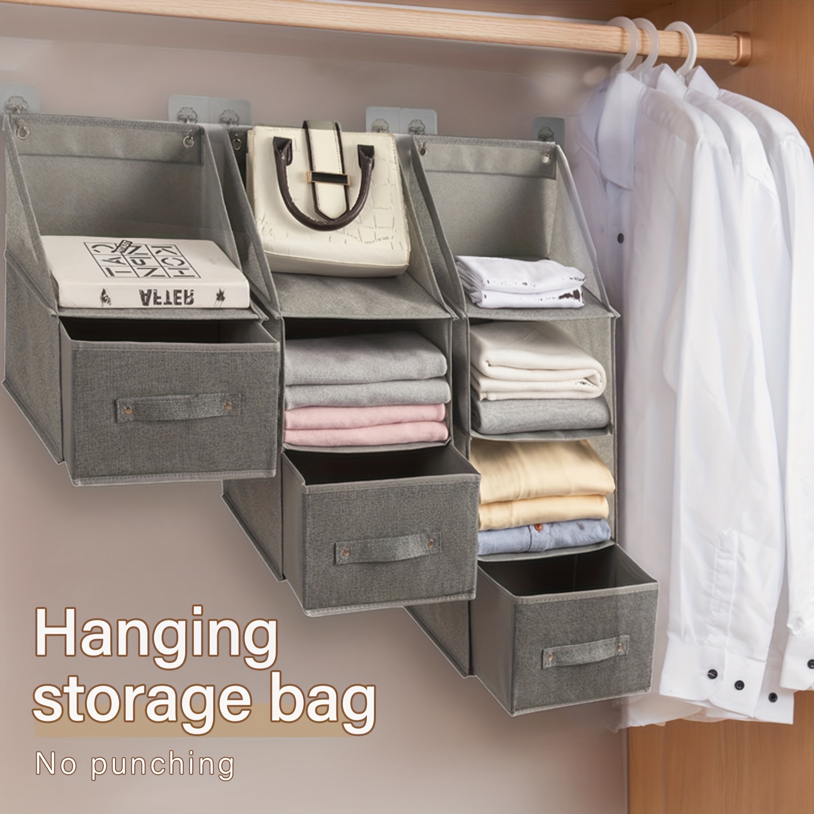 Hanging Purse Organizer For Closet, 4 Layers, Wardrobe Space Saving  Organizers, Handbag Storage Bag,dust Proof - Temu Austria