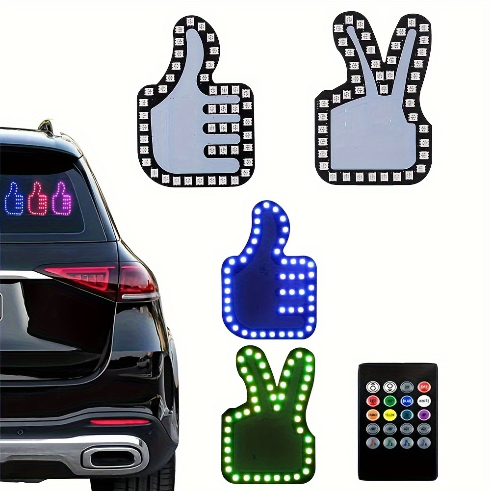 Lumière de doigt du milieu de signal de main de voiture LED, lumière de  voiture de doigt du milieu lumière de main de voiture signe mené de rage de  route for la