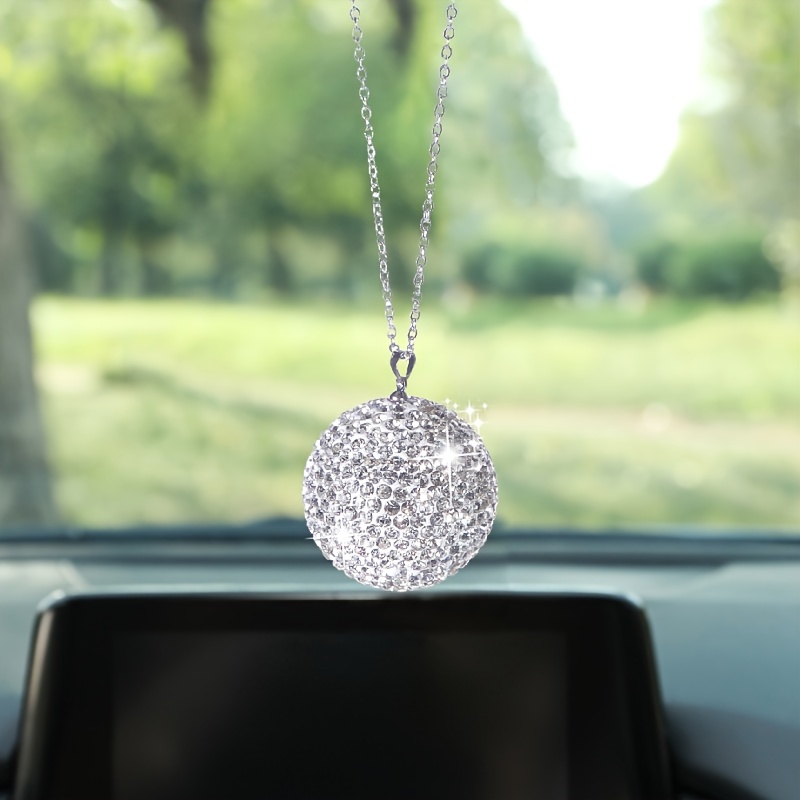 Buy Alotex Bling Golden Car Accessories for Women and Men Ball Ornament  Decor Pair of Hollow out Ball Car Rear View Mirror Charms Car Decoration  Cute Lucky Hanging Car Pendant(Golden) Online at