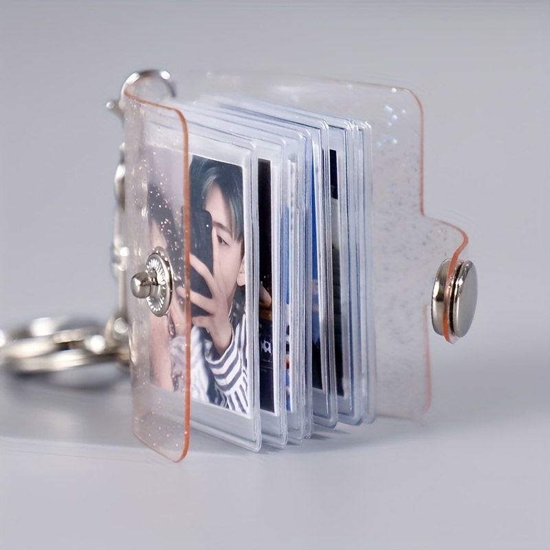 2 inch 1 inch Mini Small Photo Album Keychain 16 Pockets, used to Store Our Precious Friendship, Birthday Anniversary Valentine Wedding Gift,Temu